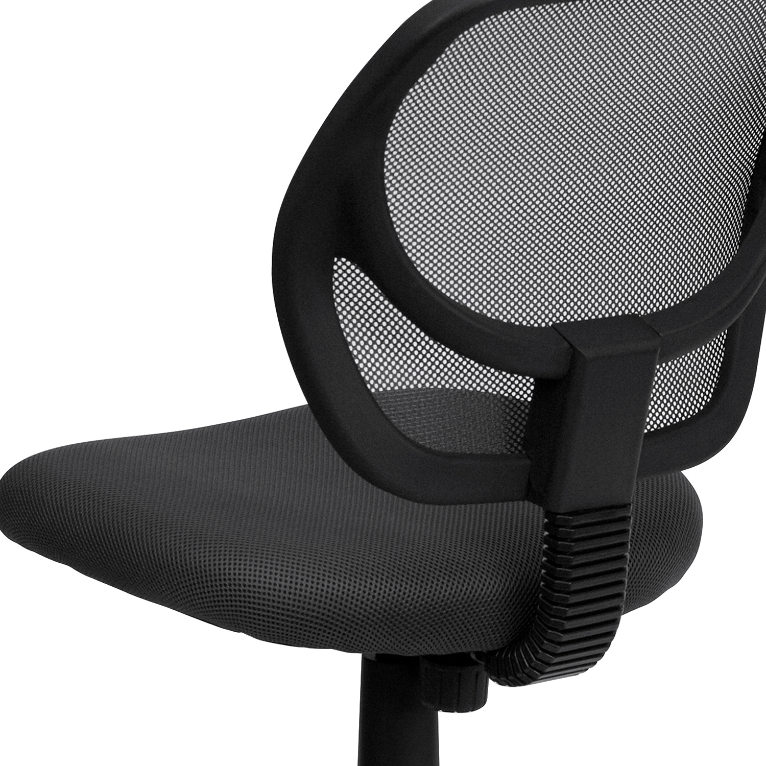 BLNK Neri Low-Back Mesh Swivel Task Office Chair with Curved Square Back - Gray