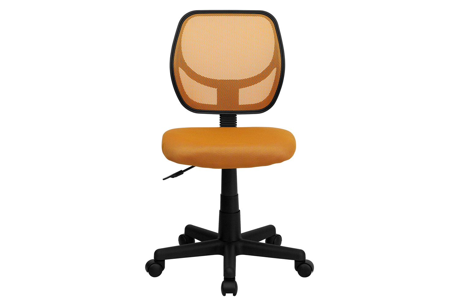 BLNK Neri Low-Back Mesh Swivel Task Office Chair with Curved Square Back - Orange