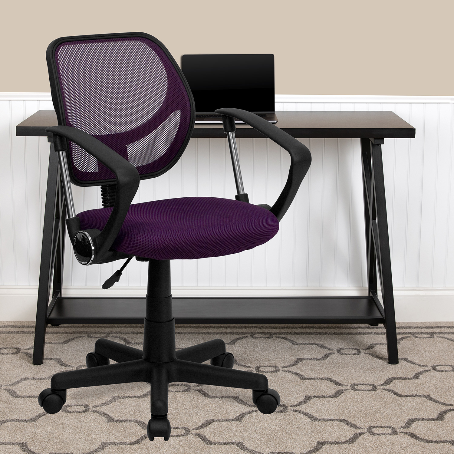 BLNK Neri Low-Back Mesh Swivel Task Office Chair with Curved Square Back