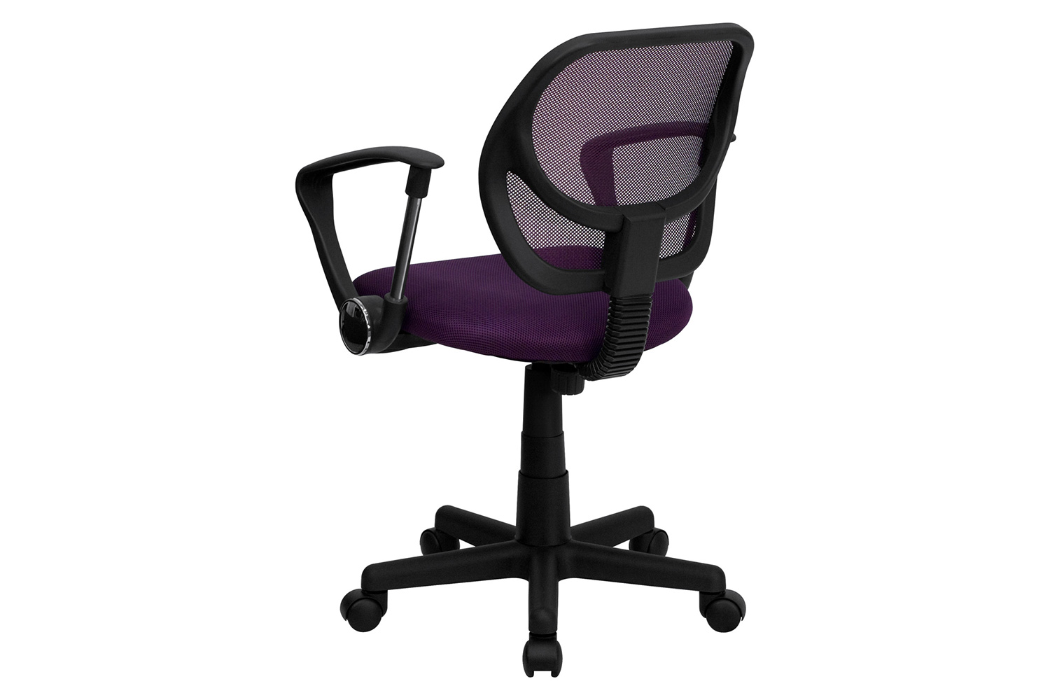 BLNK Neri Low-Back Mesh Swivel Task Office Chair with Curved Square Back - Purple, with Arms