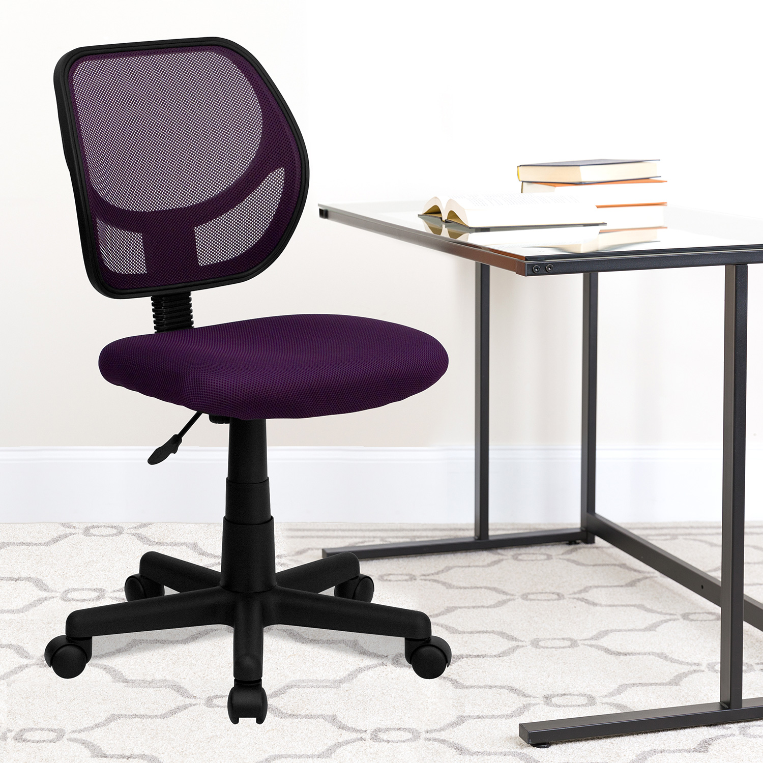 BLNK Neri Low-Back Mesh Swivel Task Office Chair with Curved Square Back