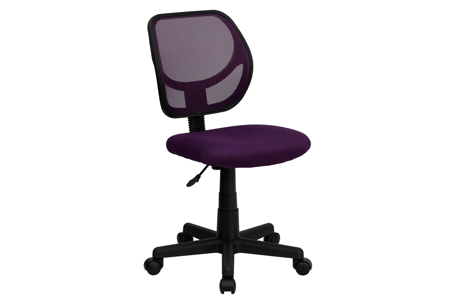 BLNK Neri Low-Back Mesh Swivel Task Office Chair with Curved Square Back - Purple