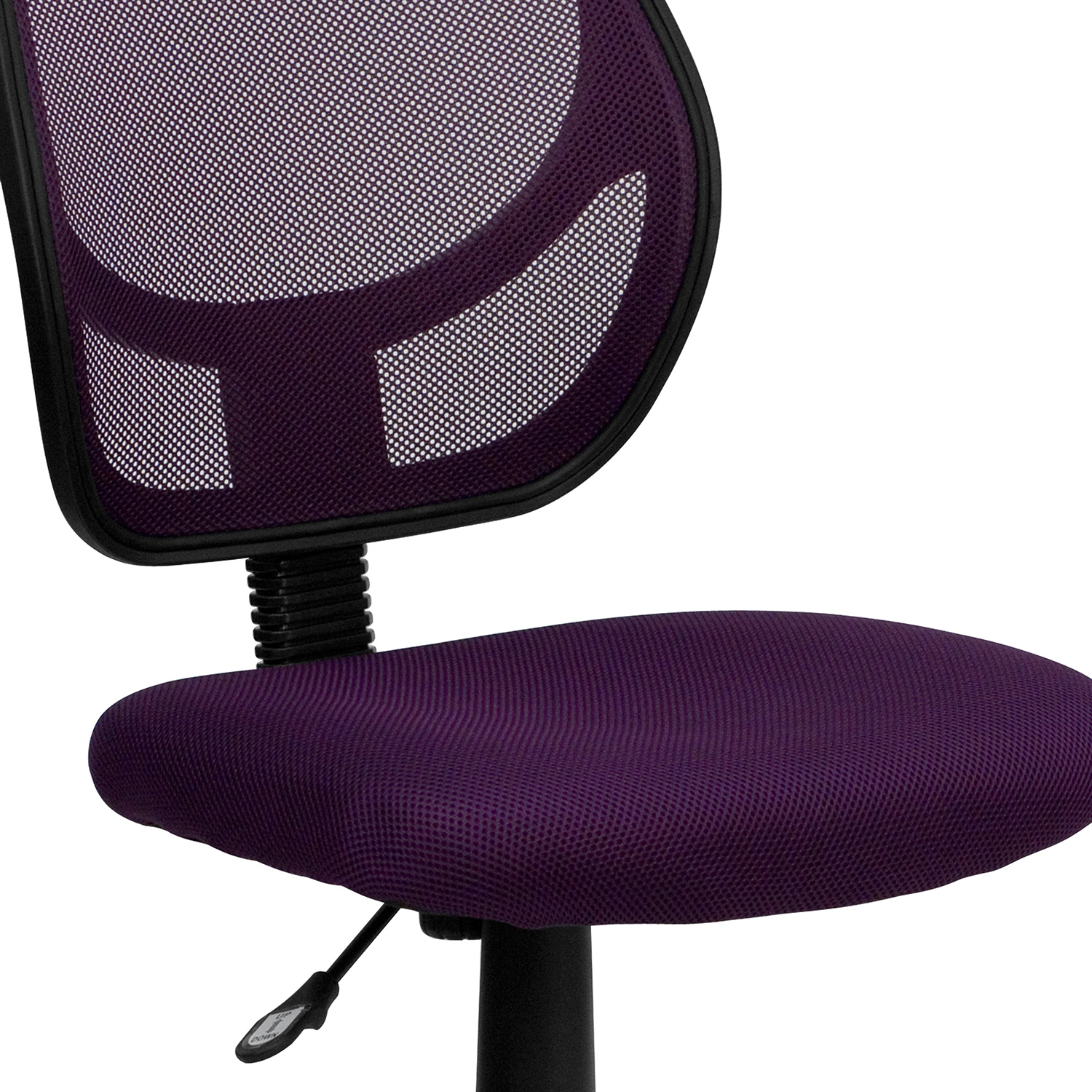 BLNK Neri Low-Back Mesh Swivel Task Office Chair with Curved Square Back - Purple