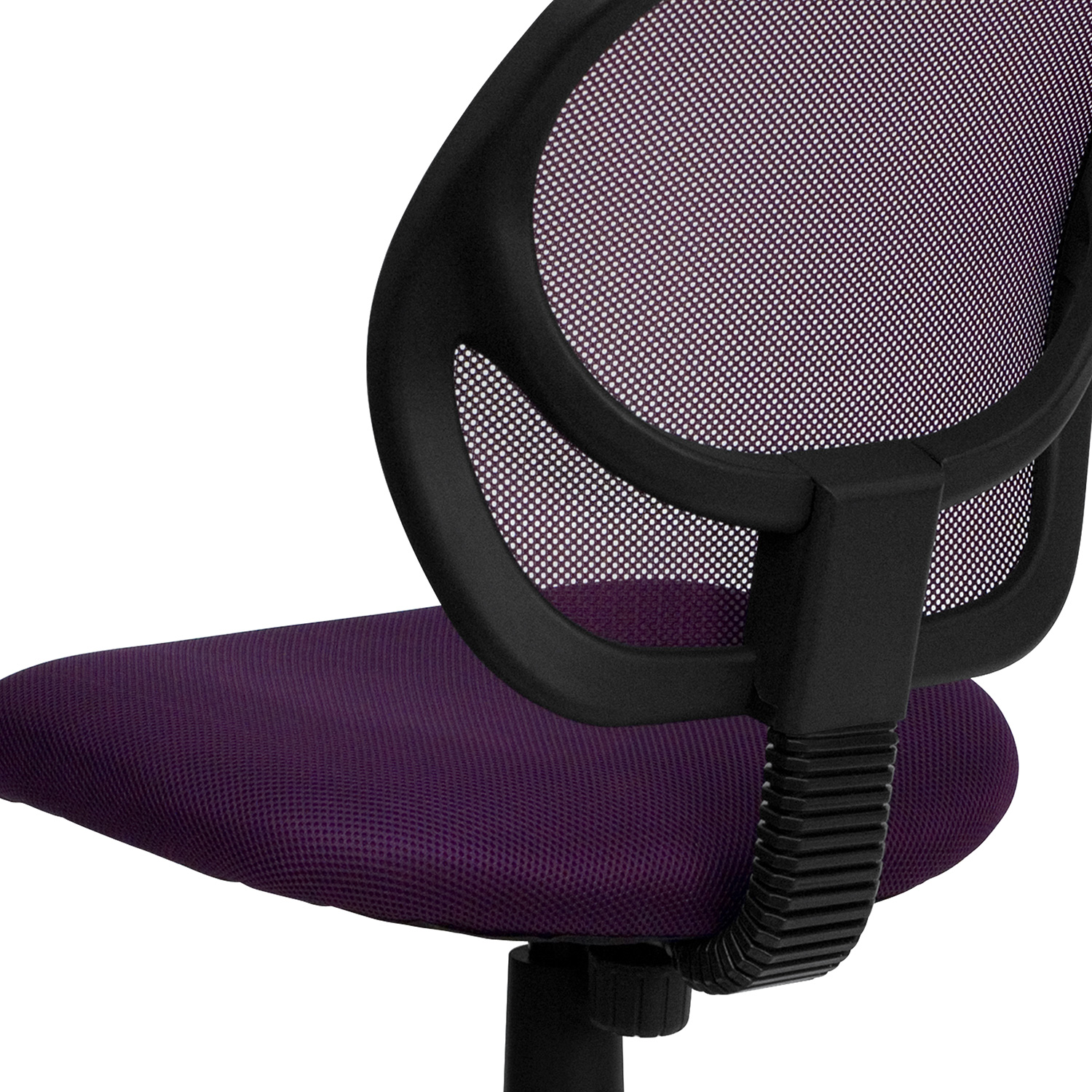 BLNK Neri Low-Back Mesh Swivel Task Office Chair with Curved Square Back - Purple