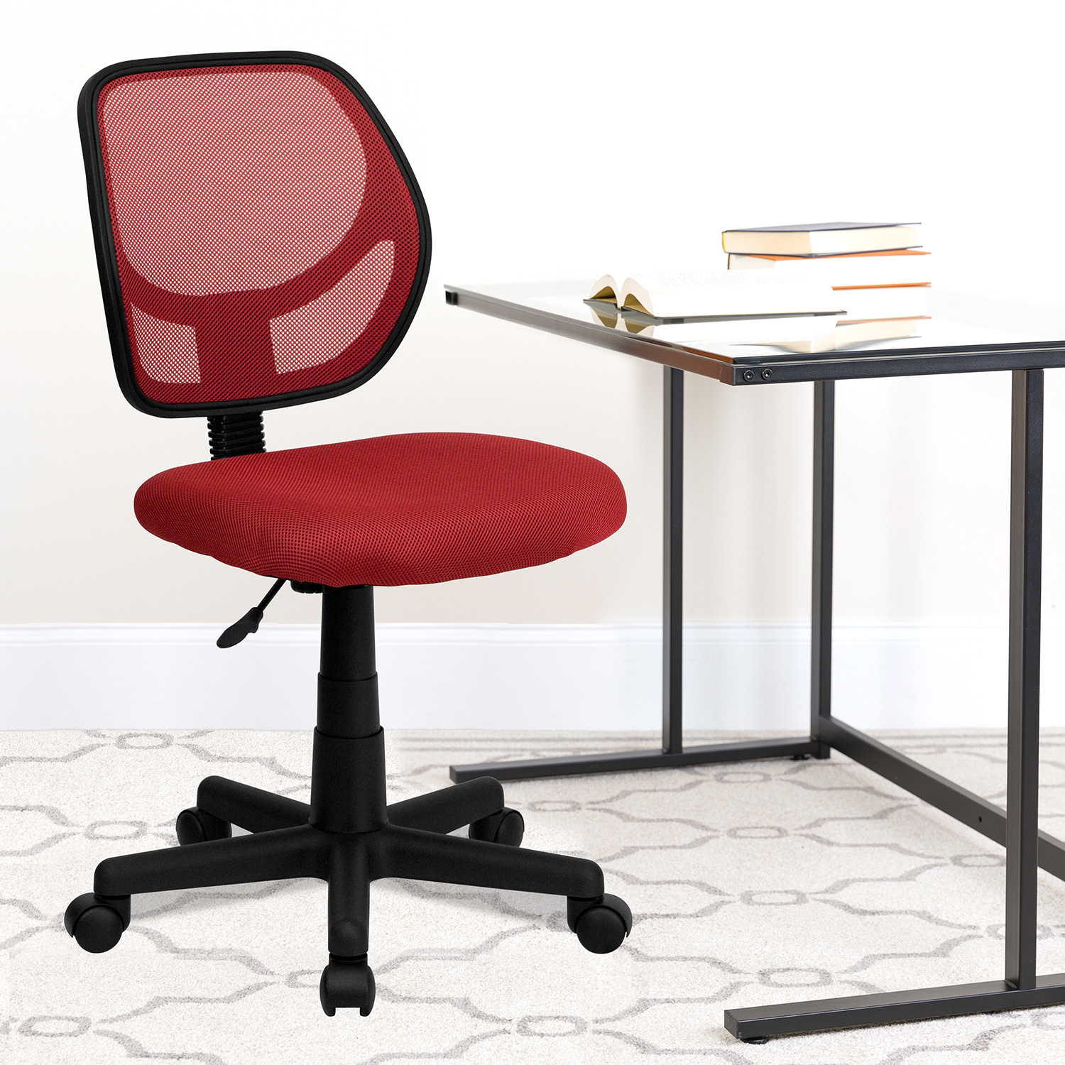 BLNK Neri Low-Back Mesh Swivel Task Office Chair with Curved Square Back