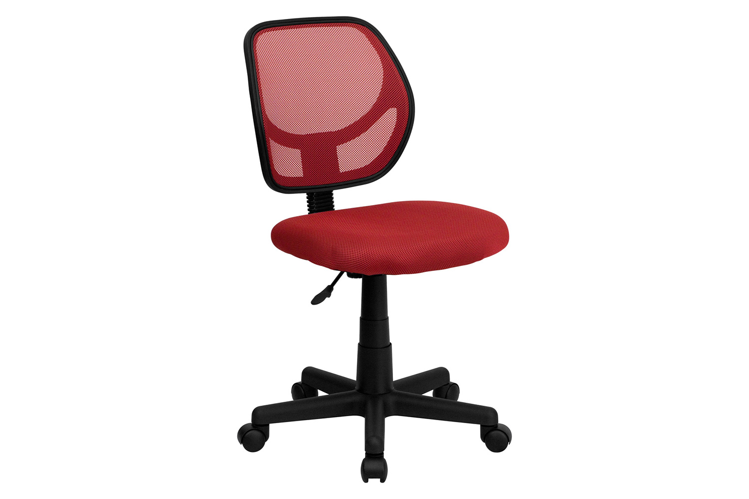 BLNK Neri Low-Back Mesh Swivel Task Office Chair with Curved Square Back - Red