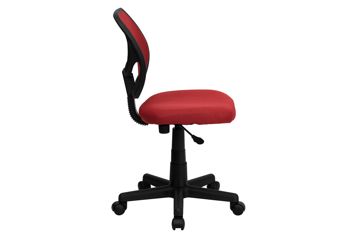 BLNK Neri Low-Back Mesh Swivel Task Office Chair with Curved Square Back - Red