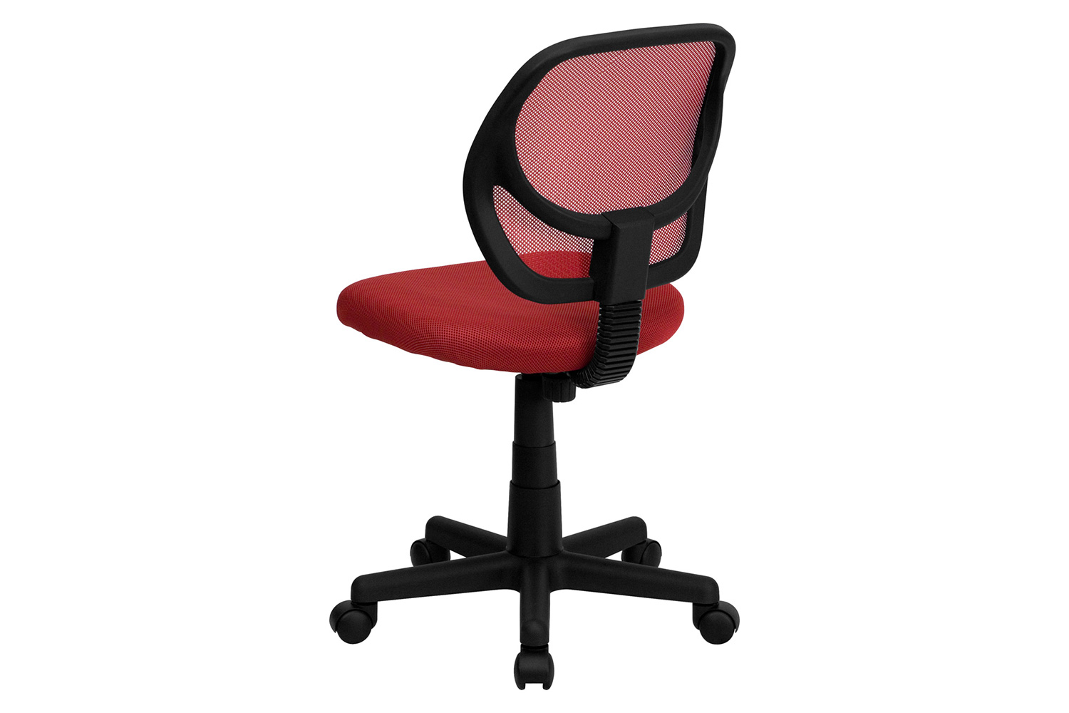 BLNK Neri Low-Back Mesh Swivel Task Office Chair with Curved Square Back - Red