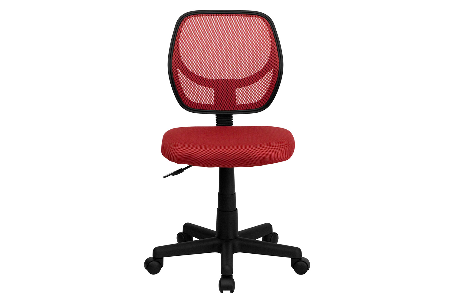 BLNK Neri Low-Back Mesh Swivel Task Office Chair with Curved Square Back - Red