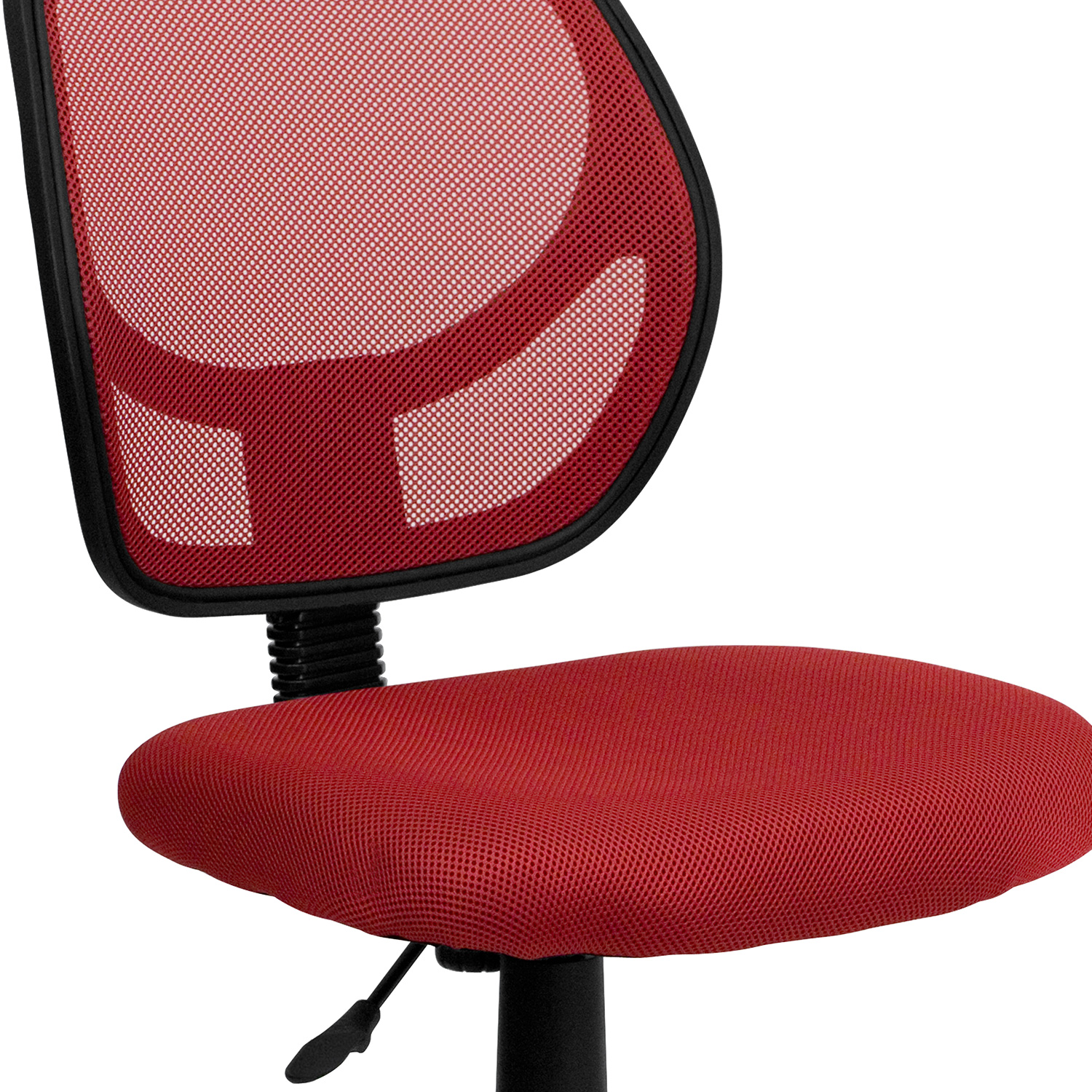 BLNK Neri Low-Back Mesh Swivel Task Office Chair with Curved Square Back - Red