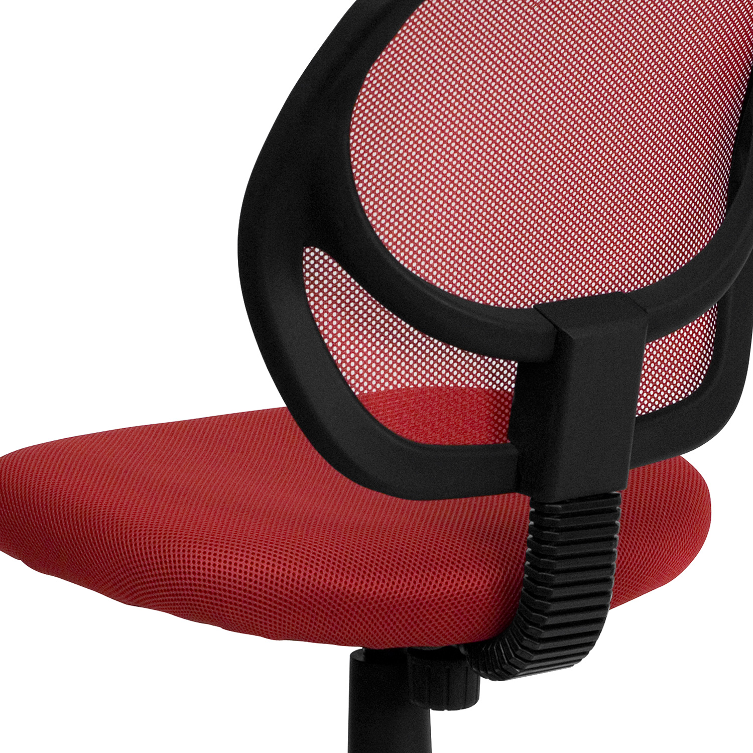 BLNK Neri Low-Back Mesh Swivel Task Office Chair with Curved Square Back - Red