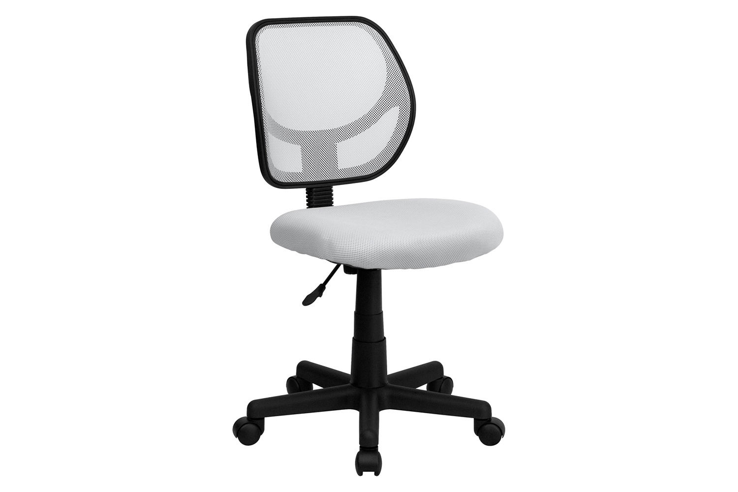 BLNK Neri Low-Back Mesh Swivel Task Office Chair with Curved Square Back - White