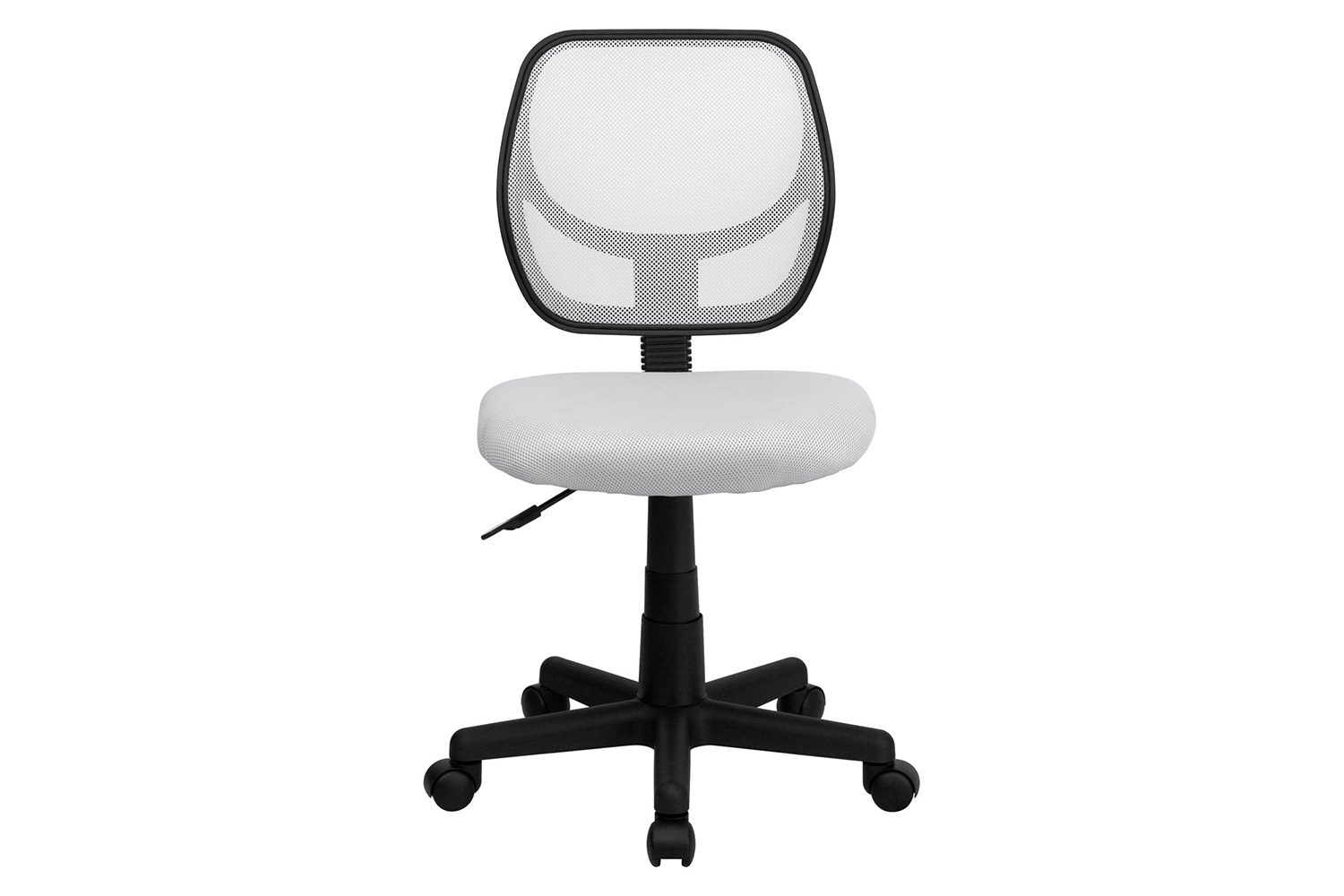 BLNK Neri Low-Back Mesh Swivel Task Office Chair with Curved Square Back - White