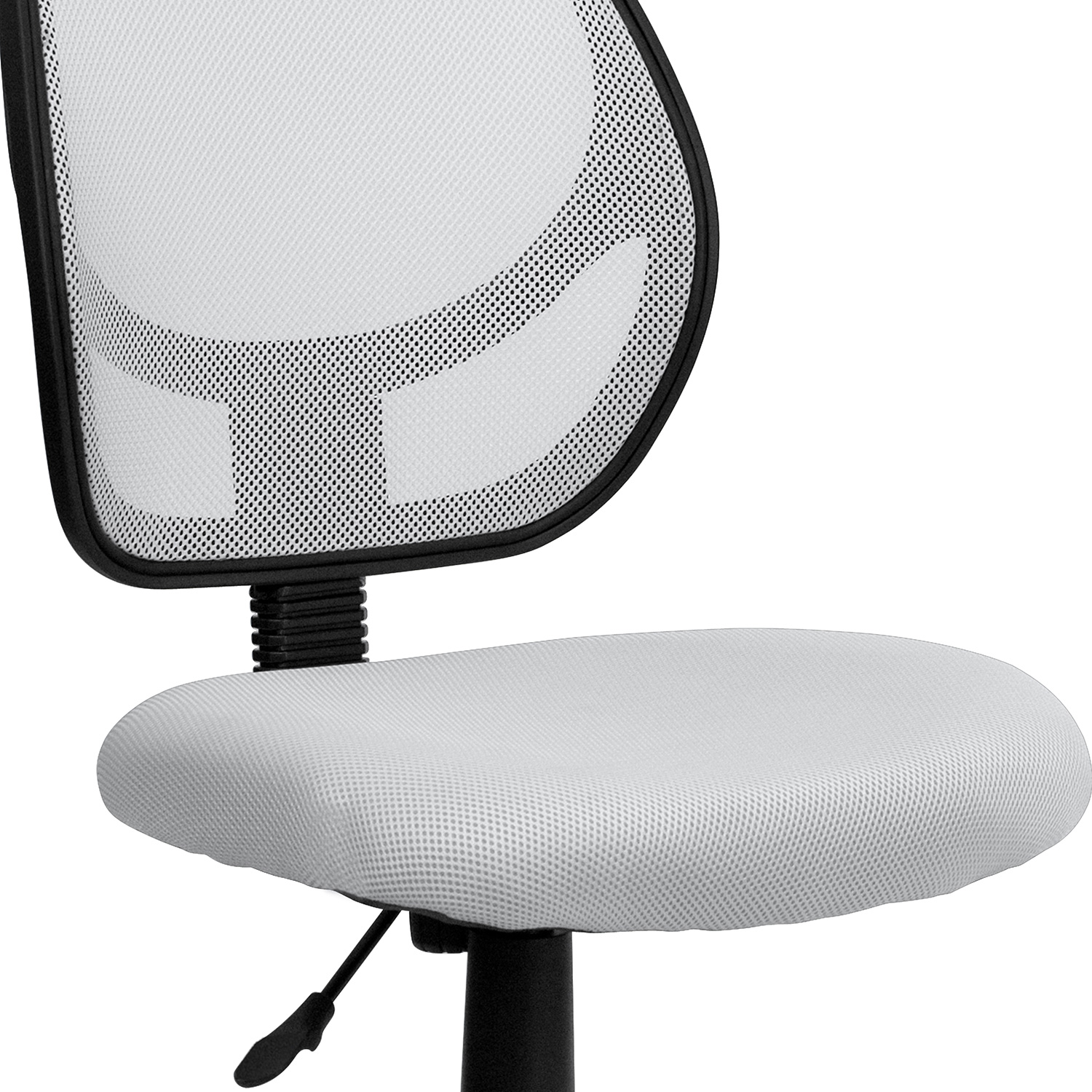 BLNK Neri Low-Back Mesh Swivel Task Office Chair with Curved Square Back - White