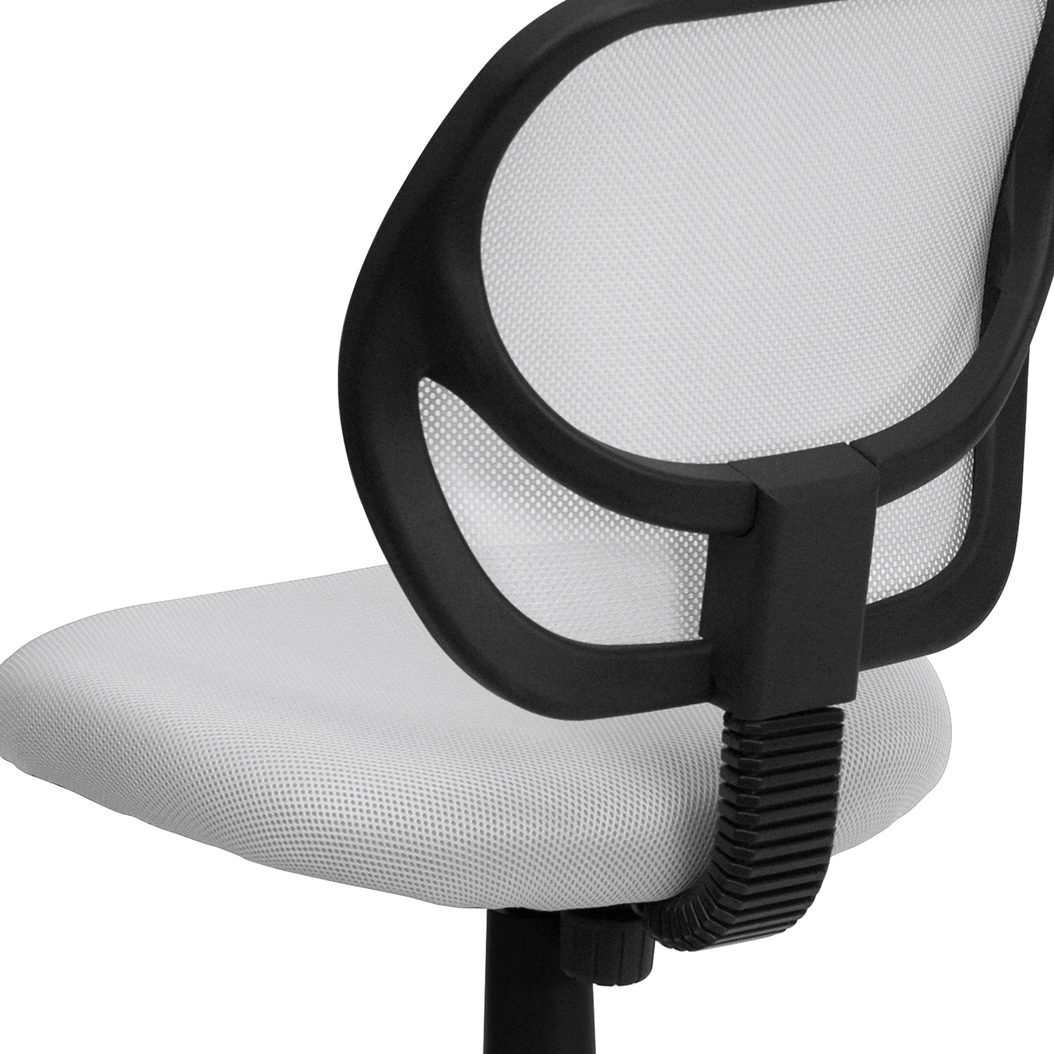 BLNK Neri Low-Back Mesh Swivel Task Office Chair with Curved Square Back - White