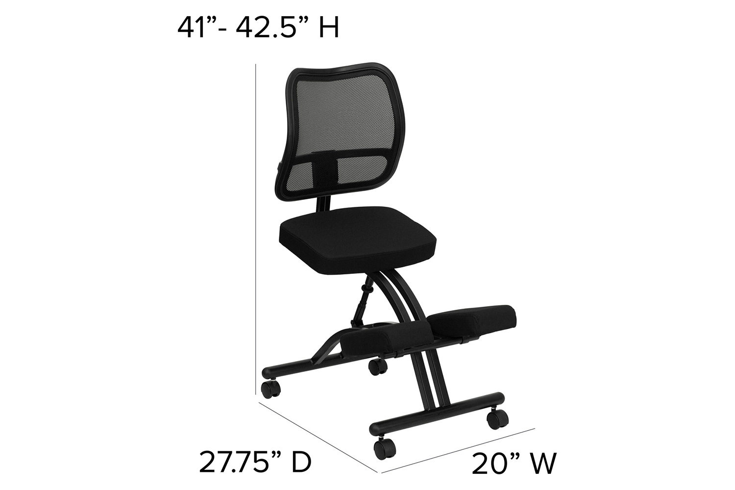 BLNK - Tatum Mobile Ergonomic Kneeling Office Chair with Mesh Back