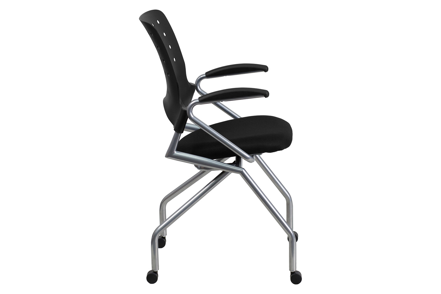 BLNK™ Galaxy Fabric Mobile Nesting Chair with Black Seat - with Arms