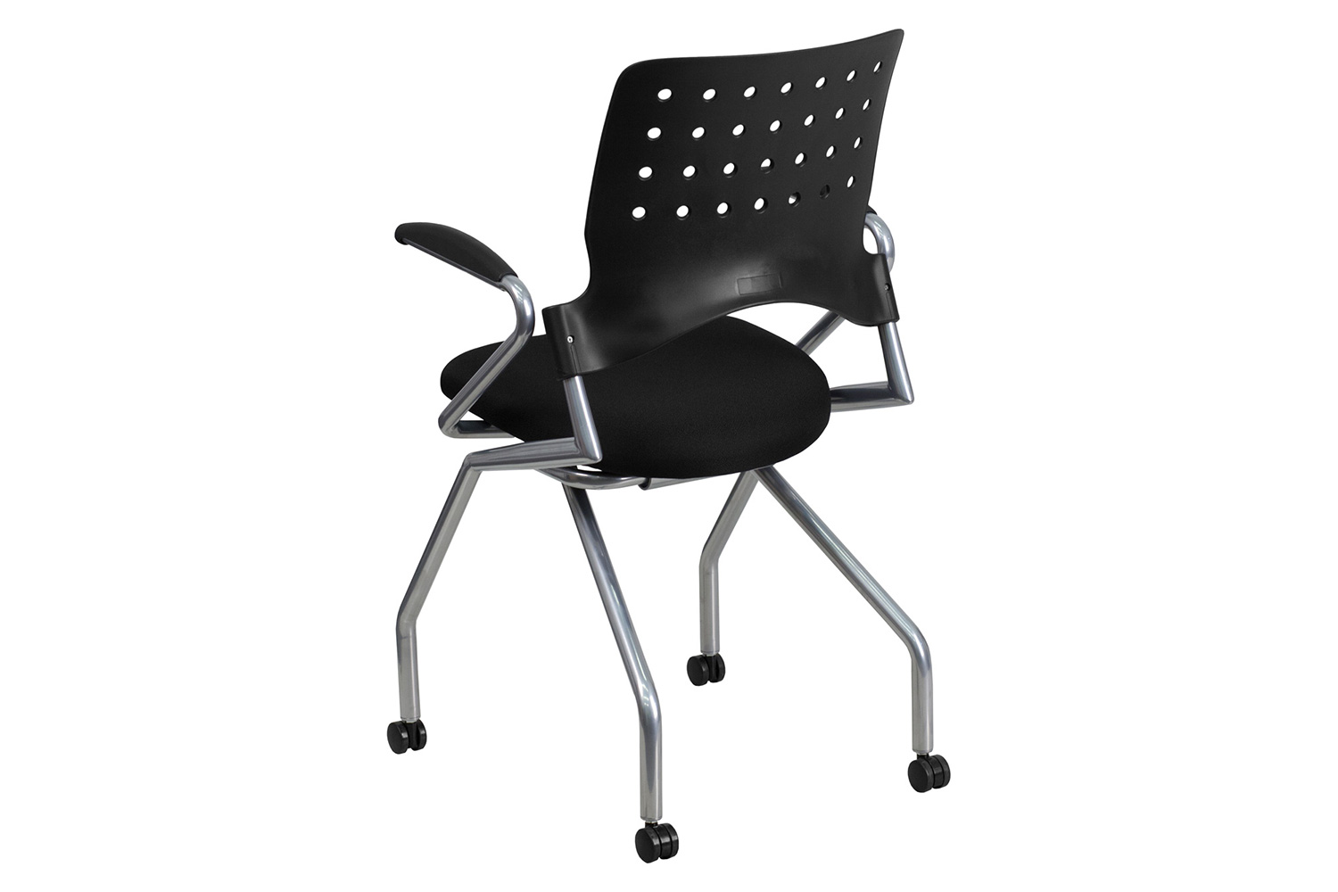 BLNK™ Galaxy Fabric Mobile Nesting Chair with Black Seat - with Arms