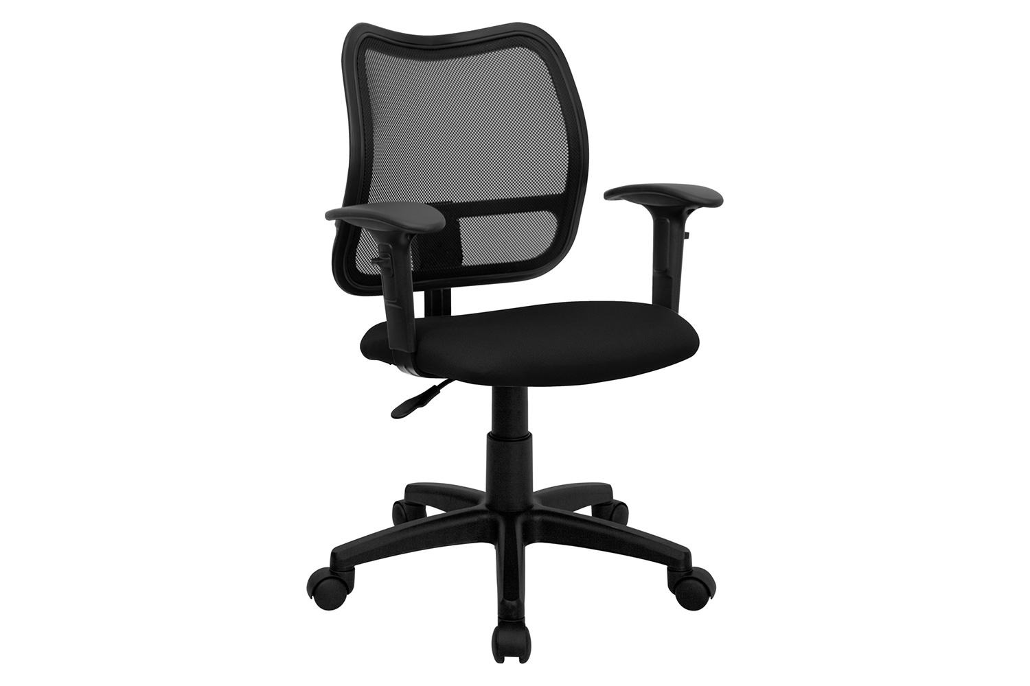 BLNK Alber Mid-Back Mesh Swivel Task Office Chair - Black, with Adjustable Arms