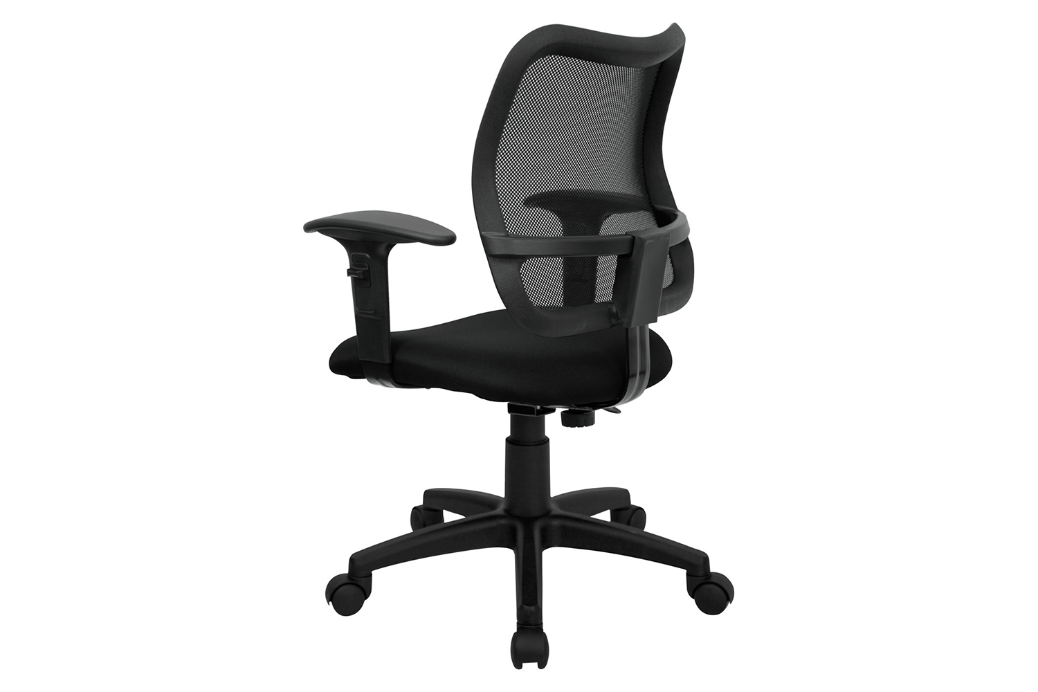 BLNK Alber Mid-Back Mesh Swivel Task Office Chair - Black, with Adjustable Arms