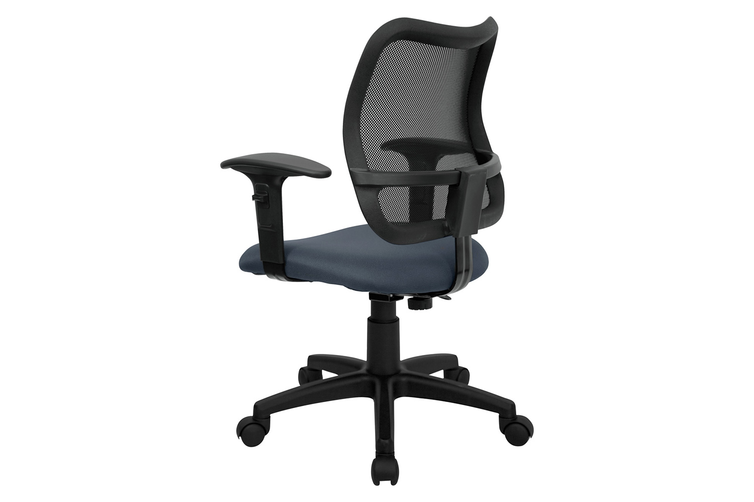 BLNK Alber Mid-Back Mesh Swivel Task Office Chair - Navy Blue, with Adjustable Arms