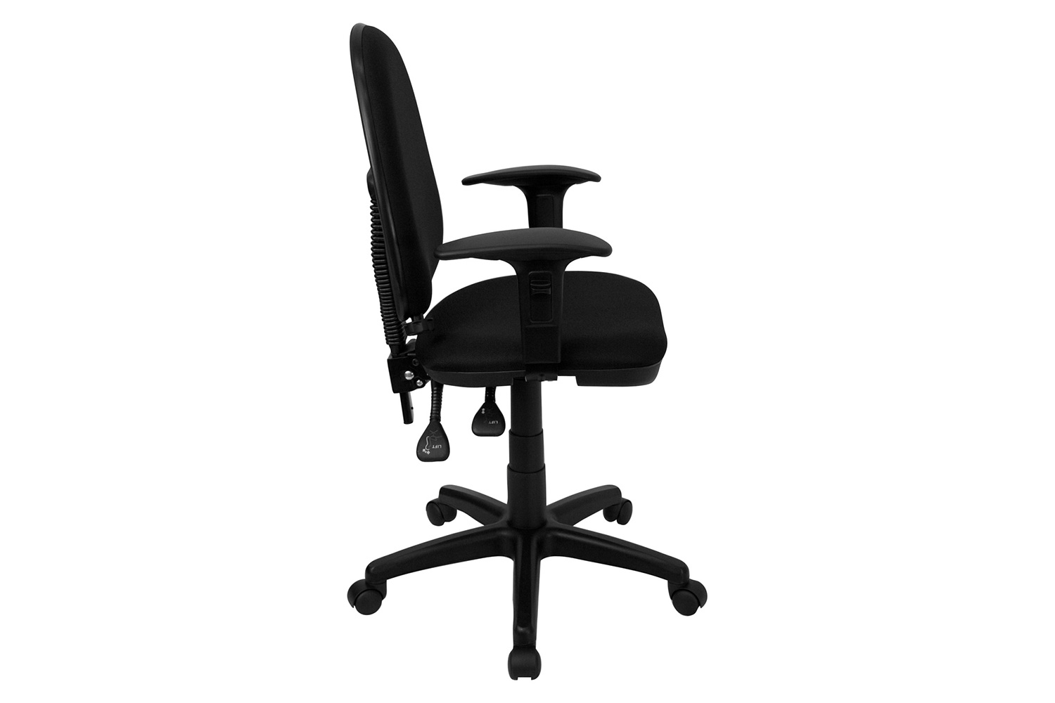 BLNK Linus Fabric Mid-Back Multifunction Swivel Ergonomic Task Office Chair with Adjustable Lumbar Support