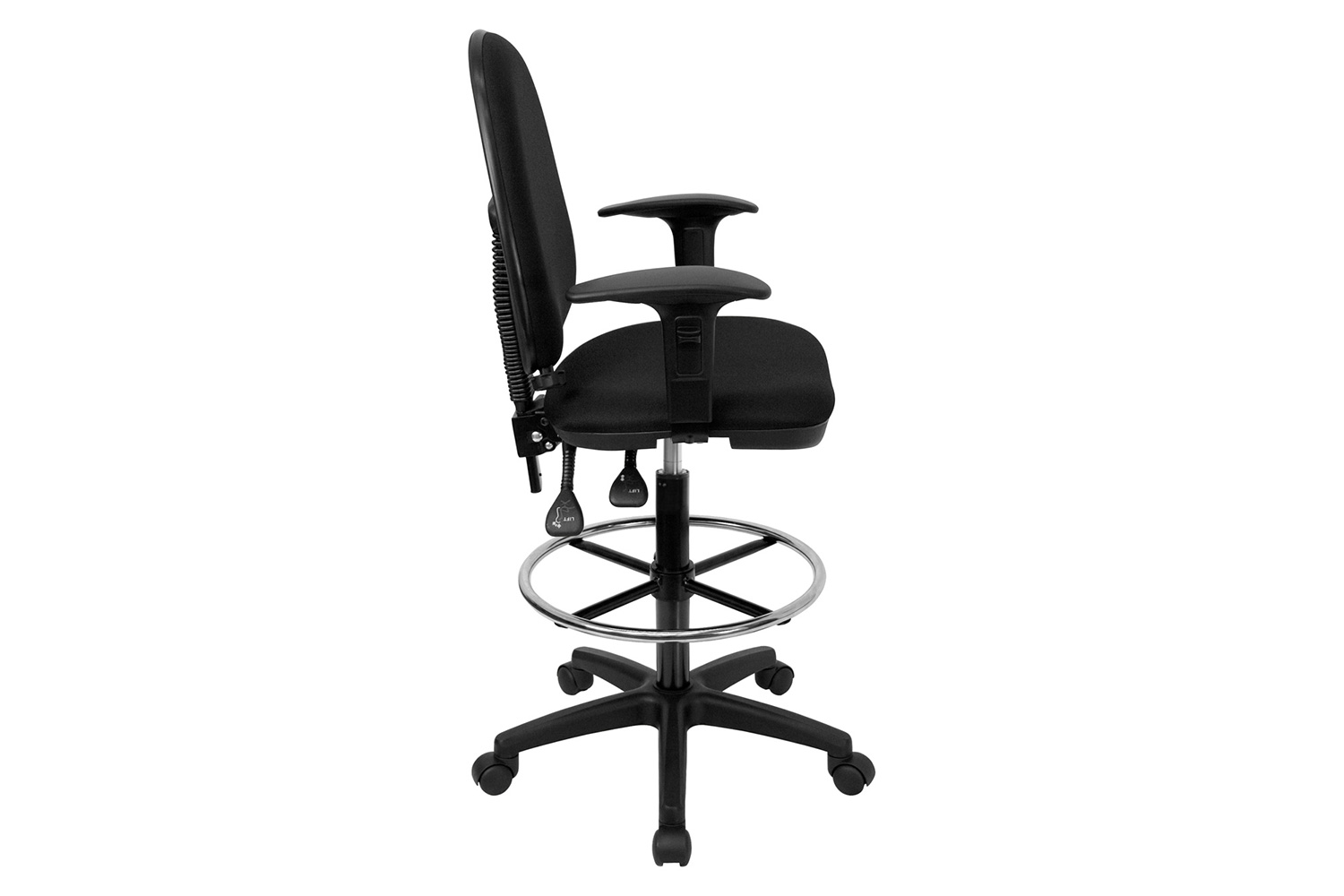 BLNK Lenora Fabric Mid-Back Multifunction Ergonomic Drafting Chair with Adjustable Lumbar Support