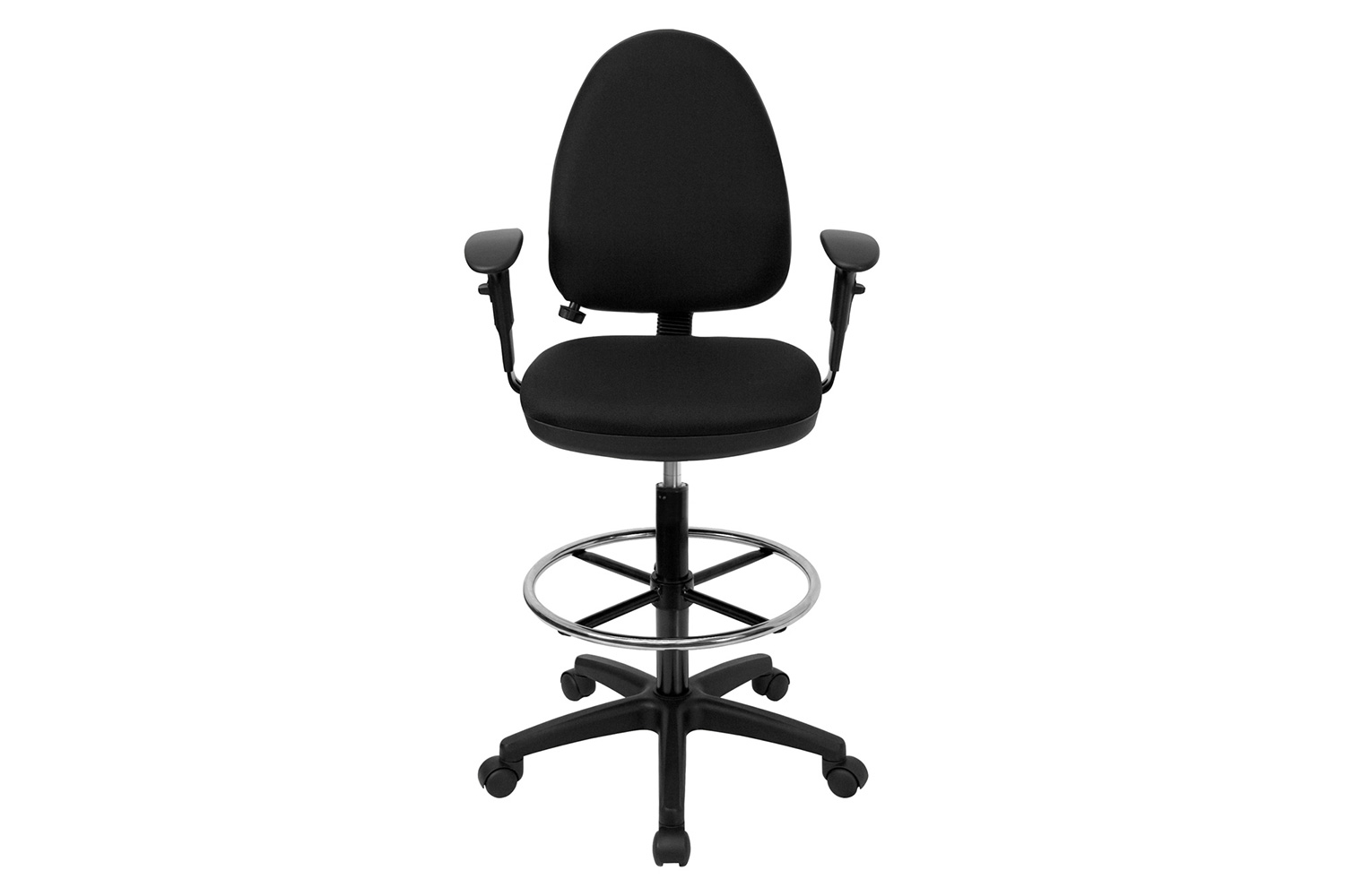 BLNK Lenora Fabric Mid-Back Multifunction Ergonomic Drafting Chair with Adjustable Lumbar Support - with Adjustable Arms