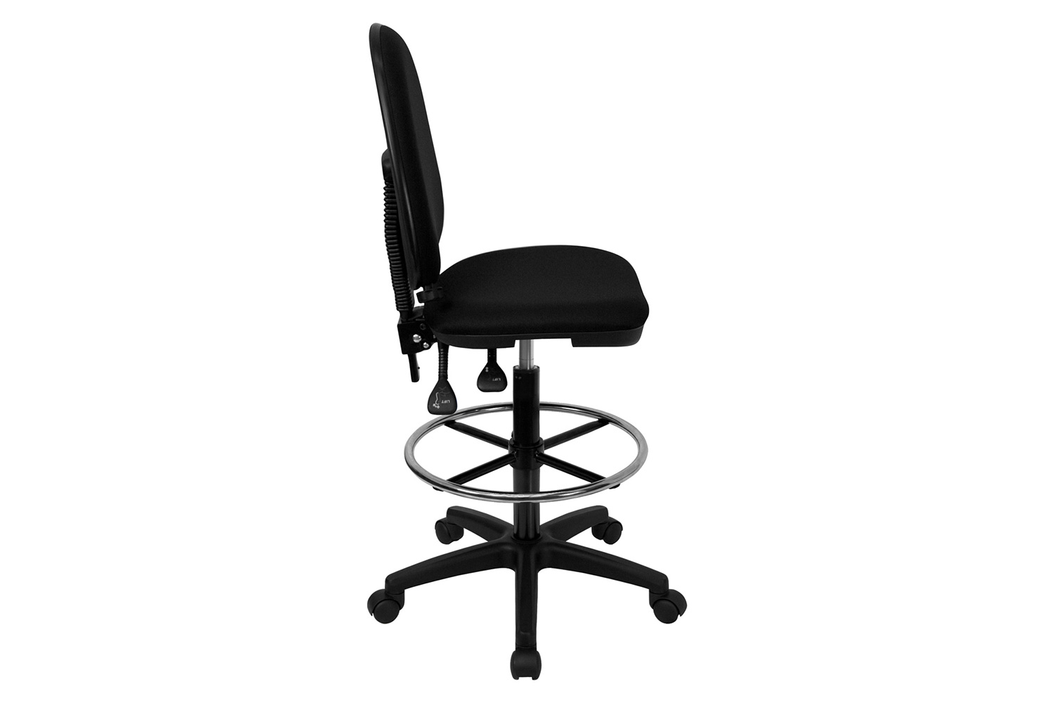 BLNK Lenora Fabric Mid-Back Multifunction Ergonomic Drafting Chair with Adjustable Lumbar Support