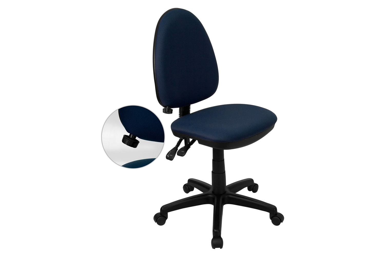 BLNK Fabric Mid-Back Multifunction Swivel Ergonomic Task Office Chair with Adjustable Lumbar Support