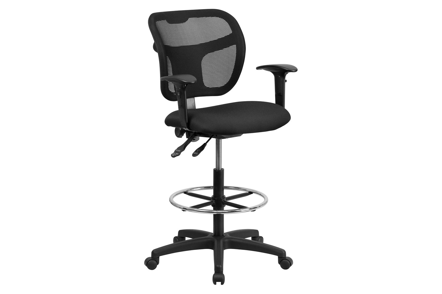 BLNK Regina Mid-Back Mesh Drafting Chair with Back Height Adjustment