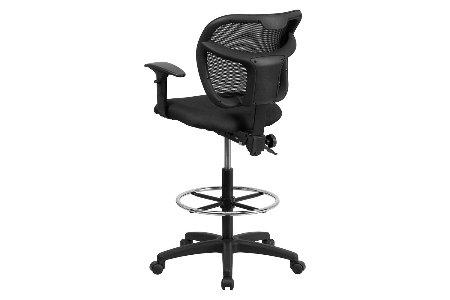 BLNK Regina Mid-Back Mesh Drafting Chair with Back Height Adjustment - with Adjustable Arms