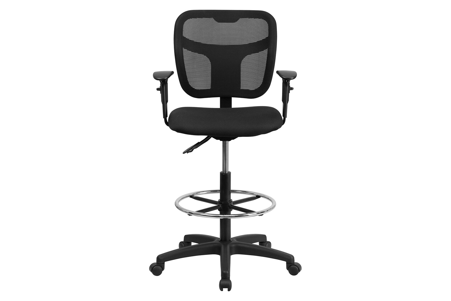 BLNK Regina Mid-Back Mesh Drafting Chair with Back Height Adjustment - with Adjustable Arms