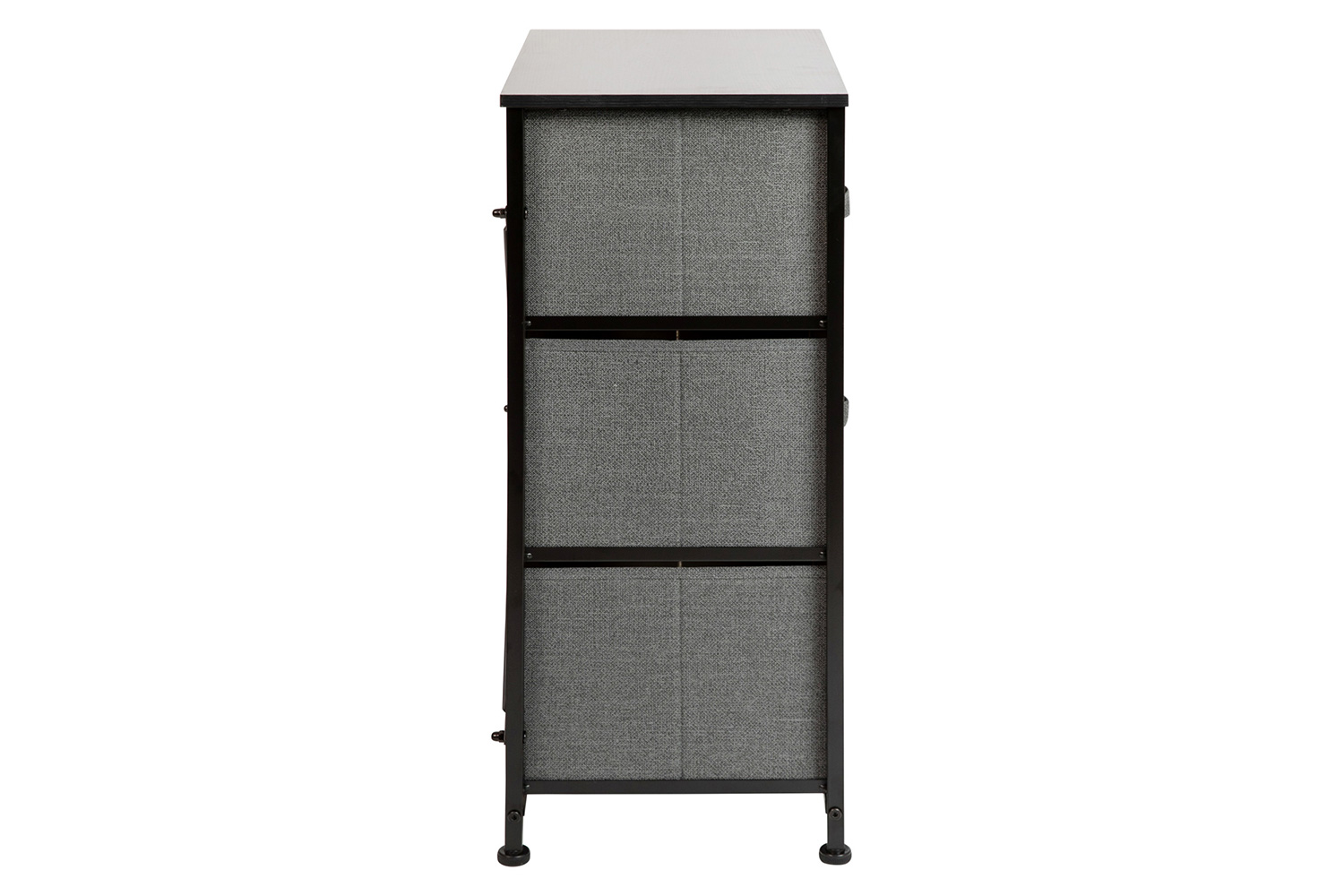 BLNK Harris 3 Drawer Wood Top Iron Frame Vertical Storage Dresser with Easy Pull Drawers - Black/Dark Gray