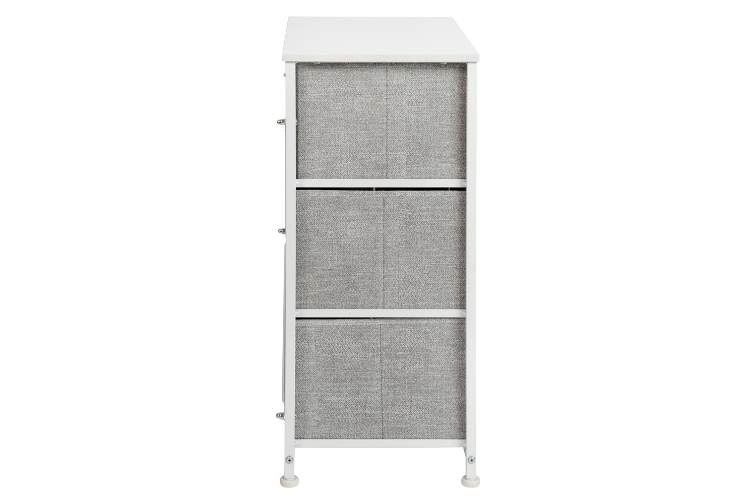 BLNK Harris 3 Drawer Wood Top Iron Frame Vertical Storage Dresser with Easy Pull Drawers - White/Light Gray