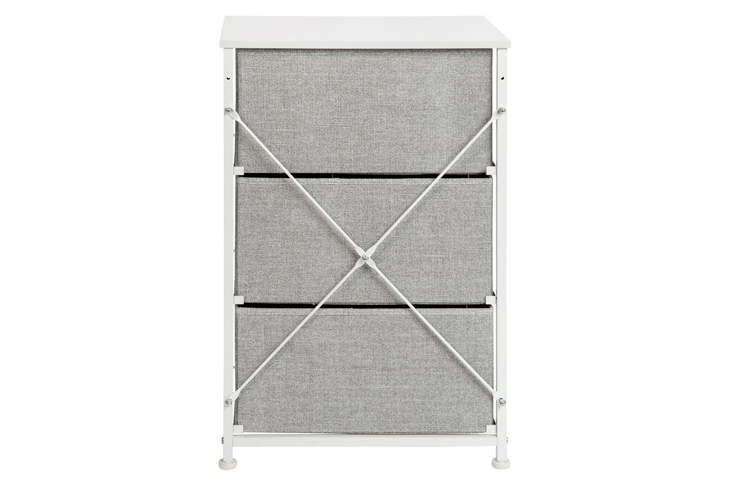 BLNK Harris 3 Drawer Wood Top Iron Frame Vertical Storage Dresser with Easy Pull Drawers - White/Light Gray