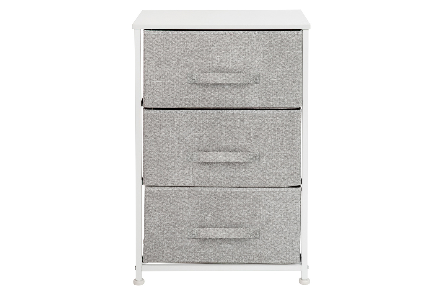 BLNK Harris 3 Drawer Wood Top Iron Frame Vertical Storage Dresser with Easy Pull Drawers - White/Light Gray