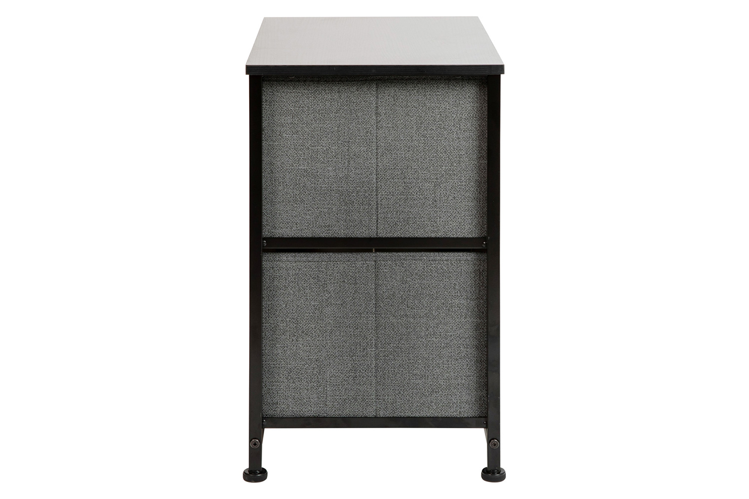 BLNK Harris 2 Drawer Wood Top Nightstand Storage Organizer with Cast Iron Frame and Easy Pull Fabric Drawers - Black/Dark Gray