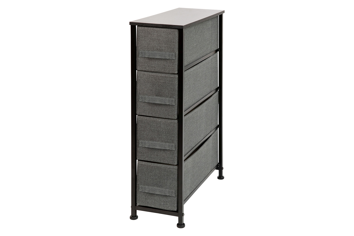 BLNK Harris 4 Drawer Slim Wood Top Iron Frame Dresser Storage Tower with Easy Pull Drawers