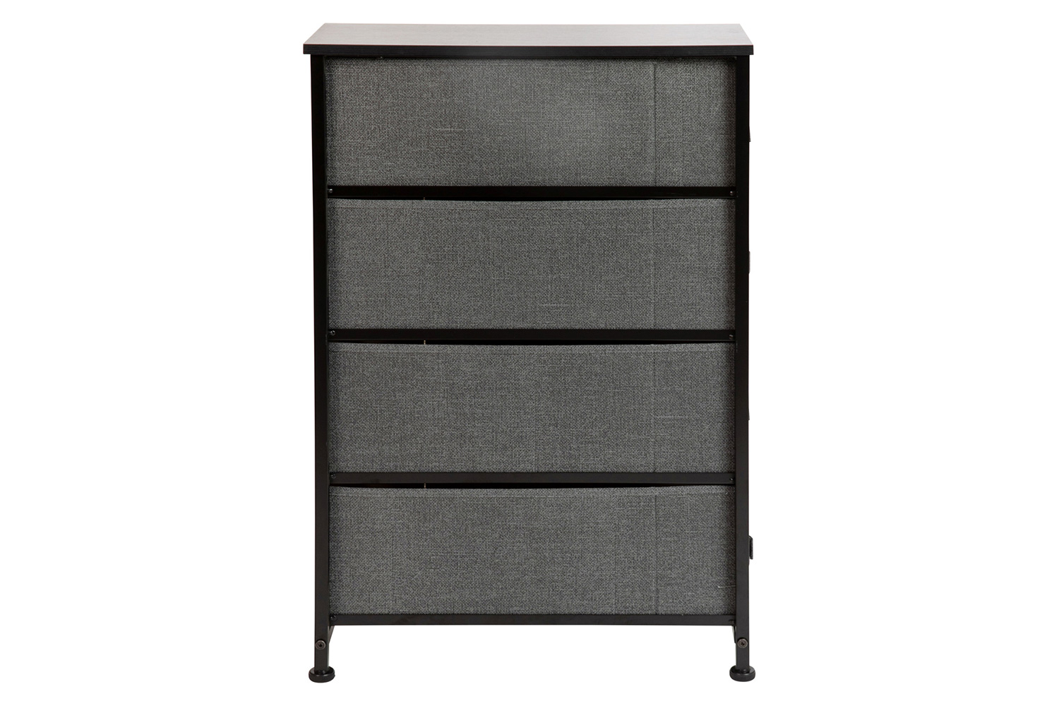 BLNK Harris 4 Drawer Slim Wood Top Iron Frame Dresser Storage Tower with Easy Pull Drawers - Black/Dark Gray