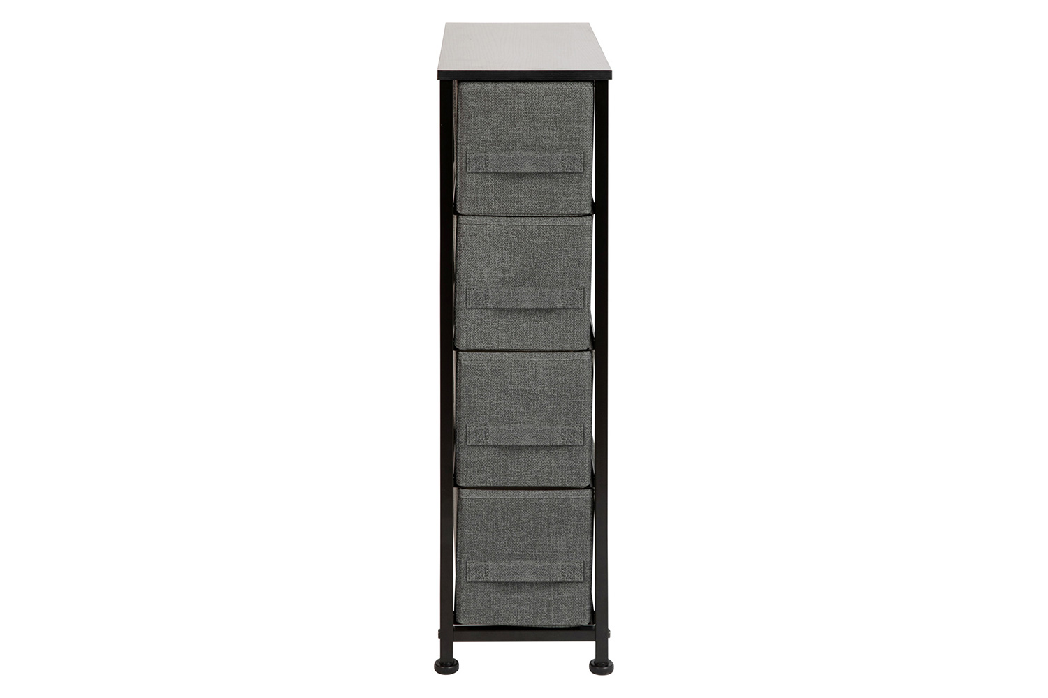 BLNK Harris 4 Drawer Slim Wood Top Iron Frame Dresser Storage Tower with Easy Pull Drawers - Black/Dark Gray