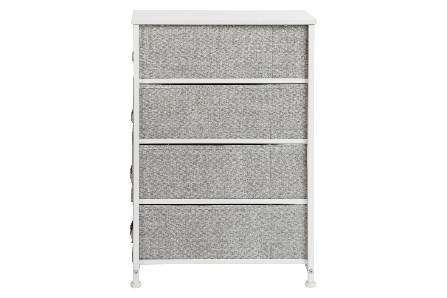 BLNK Harris 4 Drawer Slim Wood Top Iron Frame Dresser Storage Tower with Easy Pull Drawers - White/Light Gray