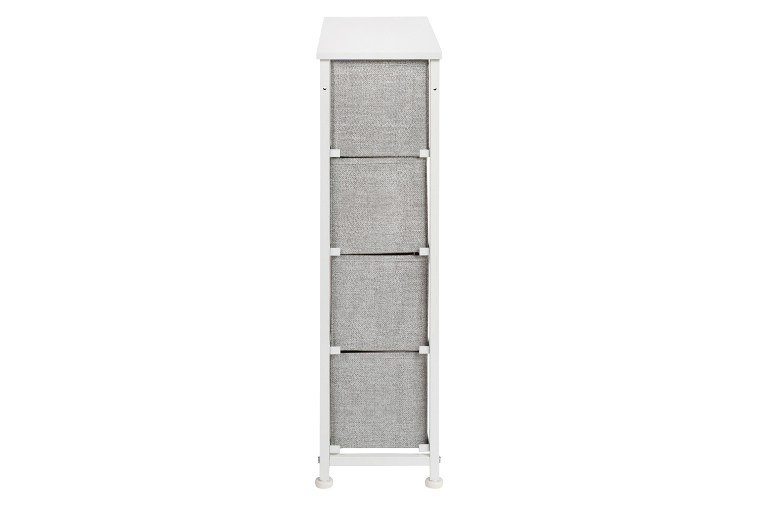 BLNK Harris 4 Drawer Slim Wood Top Iron Frame Dresser Storage Tower with Easy Pull Drawers - White/Light Gray