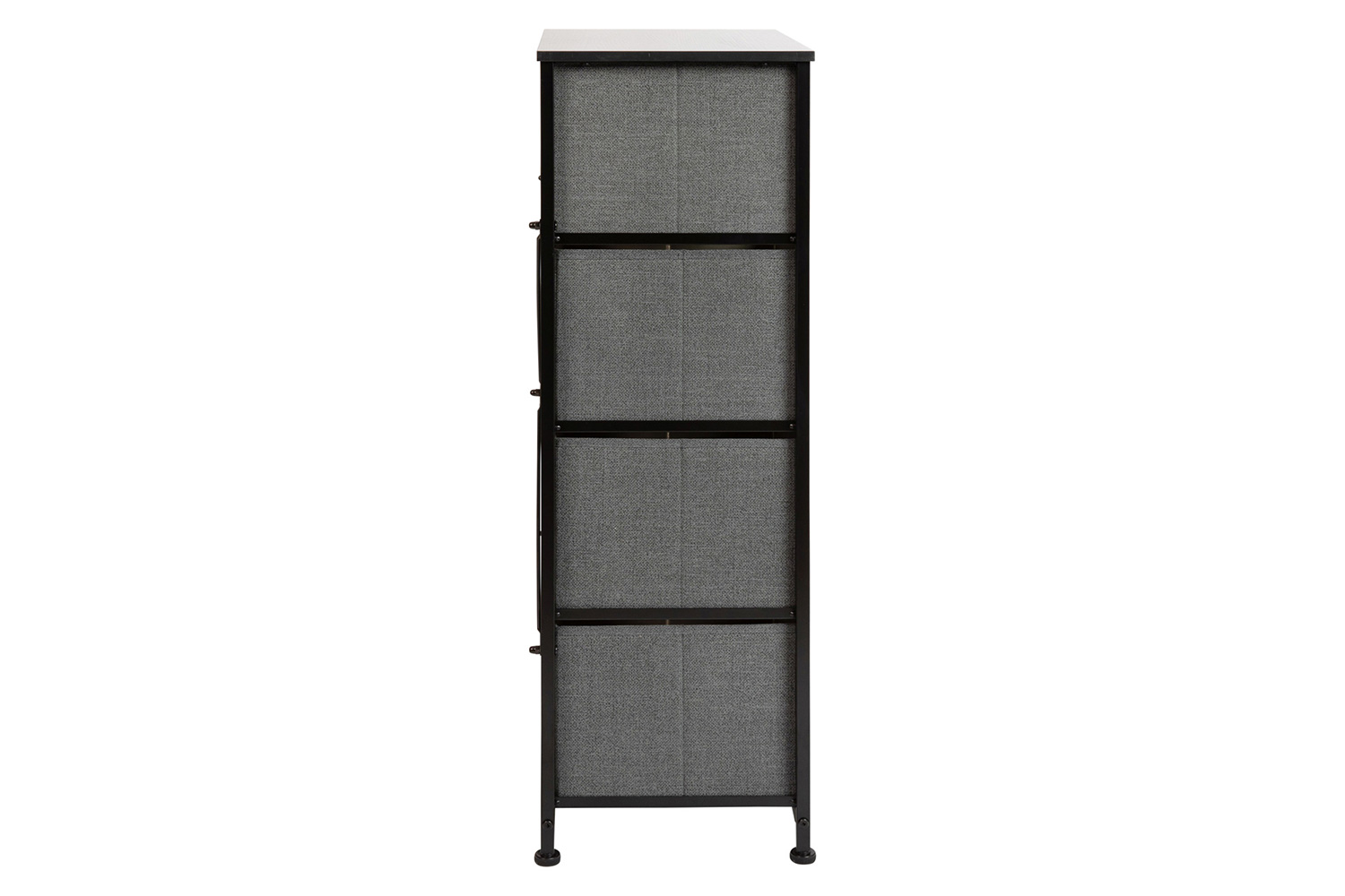 BLNK Harris 4 Drawer Wood Top Iron Frame Vertical Storage Dresser with Easy Pull Drawers - Black/Dark Gray