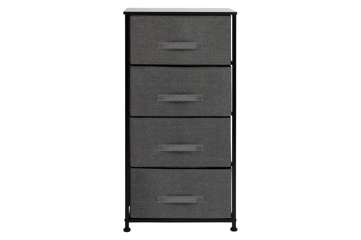 BLNK Harris 4 Drawer Wood Top Iron Frame Vertical Storage Dresser with Easy Pull Drawers - Black/Dark Gray