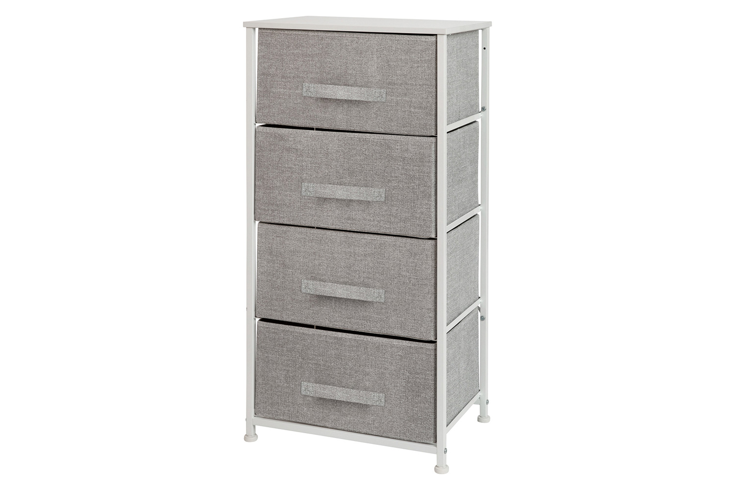 BLNK Harris 4 Drawer Wood Top Iron Frame Vertical Storage Dresser with Easy Pull Drawers - White/Light Gray