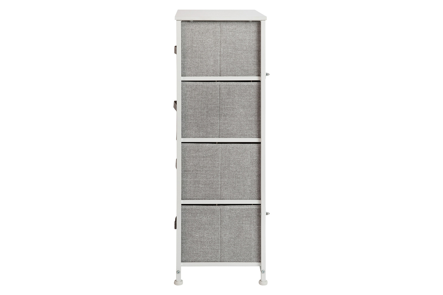 BLNK Harris 4 Drawer Wood Top Iron Frame Vertical Storage Dresser with Easy Pull Drawers - White/Light Gray