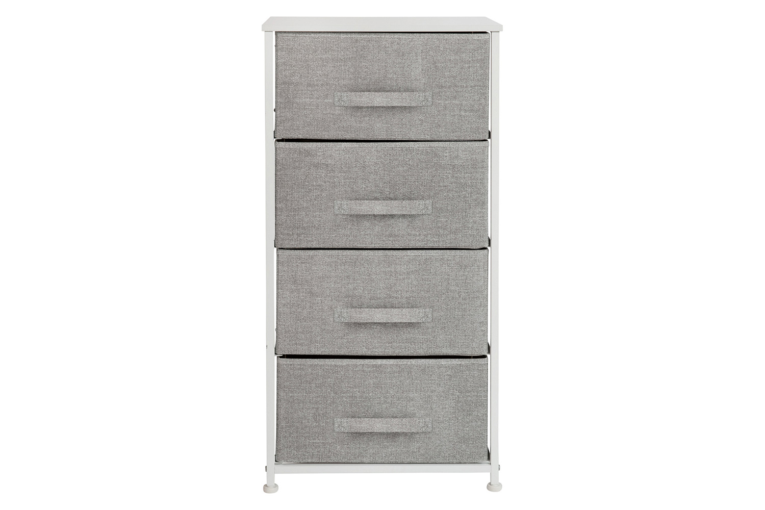 BLNK Harris 4 Drawer Wood Top Iron Frame Vertical Storage Dresser with Easy Pull Drawers - White/Light Gray