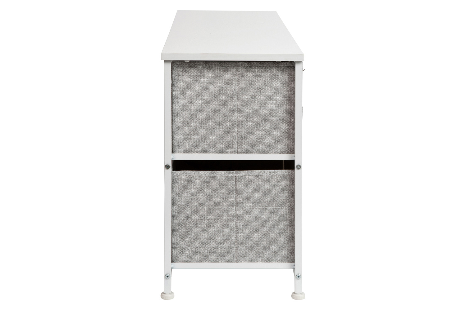 BLNK Harris 5 Drawer Wood Top Iron Frame Vertical Storage Dresser with Easy Pull Drawers - White/Light Gray