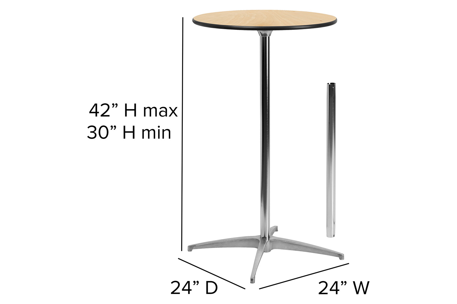 BLNK™ Lars Round Wood Cocktail Table - 24"D